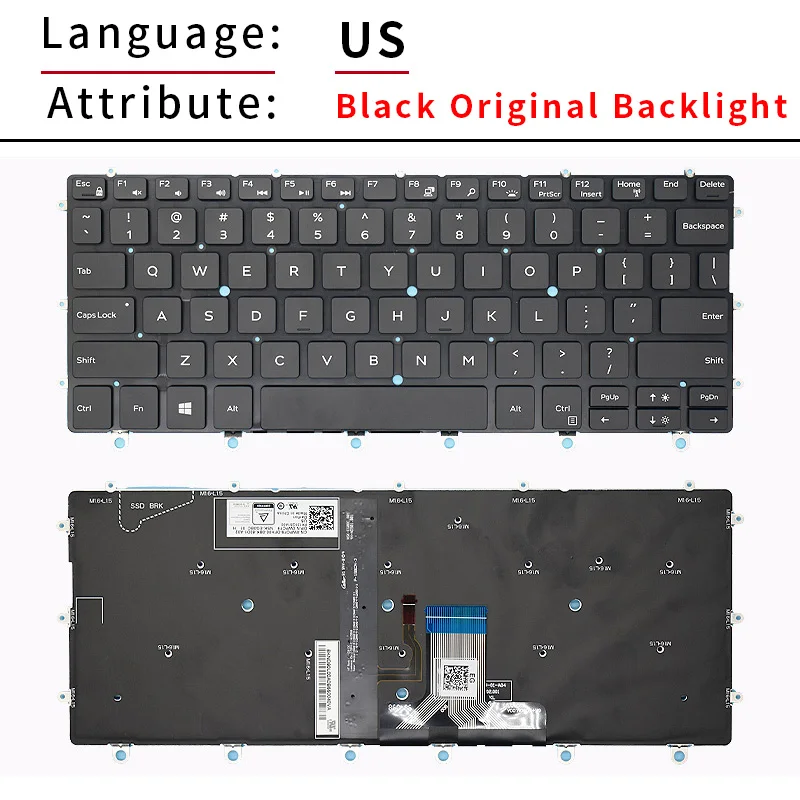 Фото Русская клавиатура для ноутбука DELL XPS 13 9365 2-in-1 P71G 0WPCF9 PK131QS1A00 NSK-EG0BC 0GK2HH PK131QS1A15 0K0P6H 0YRJVW №5