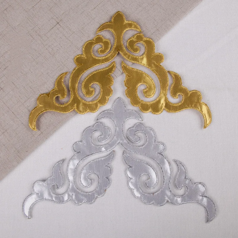 

3 пары/сценический костюм косплей Анимационный Костюм Драма Этническая Вышивка тканевая нашивка вышивка золотой и серебряный муар глажка