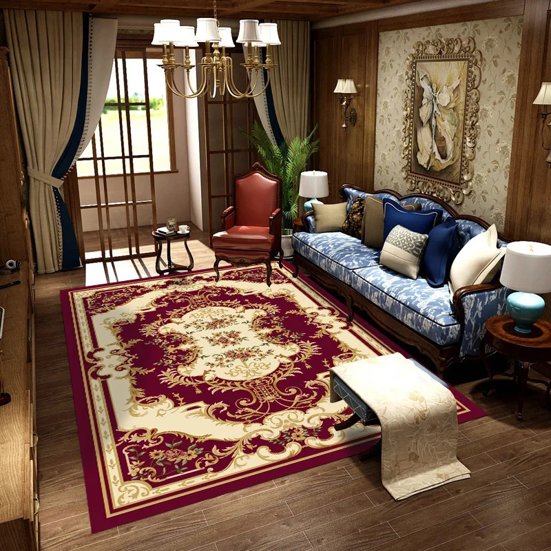 luxury retro printed carpet living room bedroom crystal velvet rug kitchen non slip and dirt resistant rugs home decorative mat free global shipping