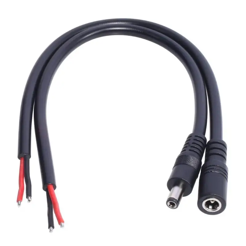 

5Pc DC5521 Power Pigtail Cable Male/Female Connector 5.5x2.1mm Adapter Bare Wire for Desk Lamps, Router, LED Light Strip
