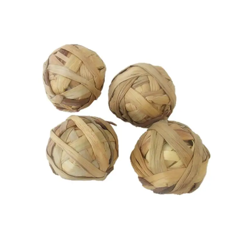 

Small Pet Chewing Toy Natural Aquatic Plant Grass Braided Ball Bunny Hamster Small Pet Chewing Toy Parrot Feet Standing Toys