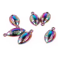 15pcslot football rugby sports charms fashion rainbow color alloy pendant for diy necklace crafts making findings jewelry