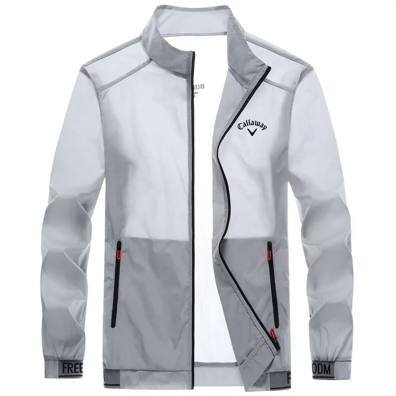 

Golf New Summer Sun Protection Skin Coats Men Ultra-Light Sportswear Hooded Outwear Men Windbreaker Casual Jackets