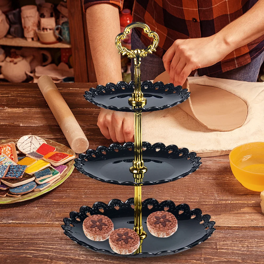 

Поднос для торта, праздничная вечерняя подставка для торта, 3-уровневая подставка для фруктов, для самостоятельной демонстрации, посуда, сва...