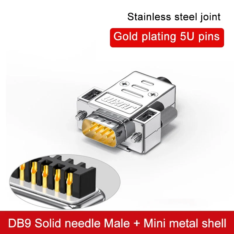 

Последовательный разъем DB9, DB15, DB25, RS232, позолоченная прочная игла, мужской и женский терминал, промышленная розетка из нержавеющей стали, контактов