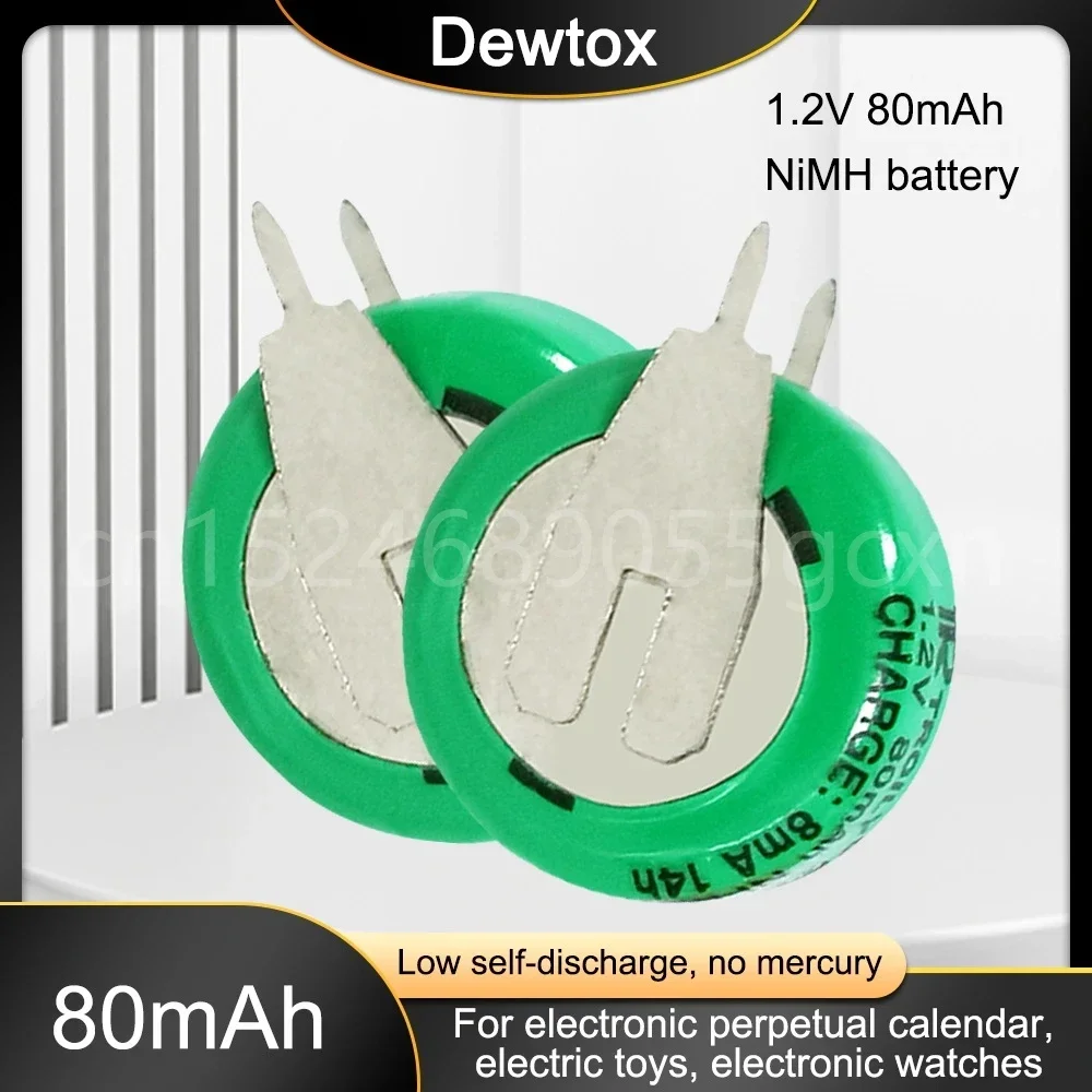 1-20 шт. 1 2 В 80 мАч Ni-MH аккумуляторная батарея с паяными контактами для солнечной