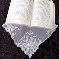 1pcs wedding doilies party embroidery lace table cloth kitchen coasters for coffee mugs glasses christmas coaster placemat e045