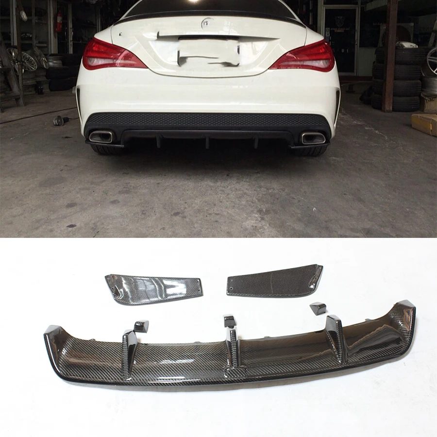 Задний диффузор для губ из углеродного волокна Mercedes Benz CLA Class W117 2013-2015Year 200 CLA45 R Style