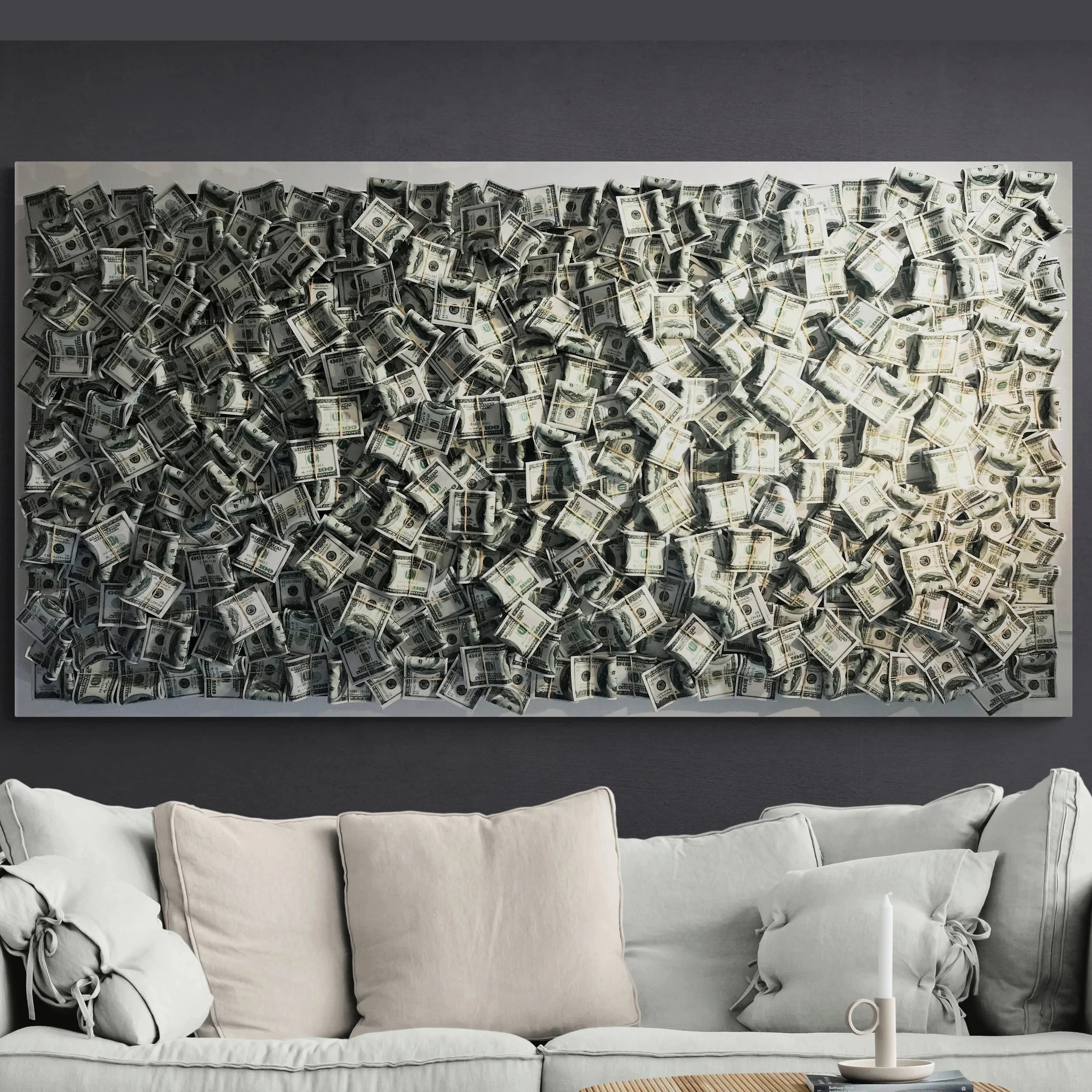 

Hd Printed Home Decoration Canvas Painting Dollar Bills Pictures Pop Abstract Poster Wall Art For Living Room Office Artwork