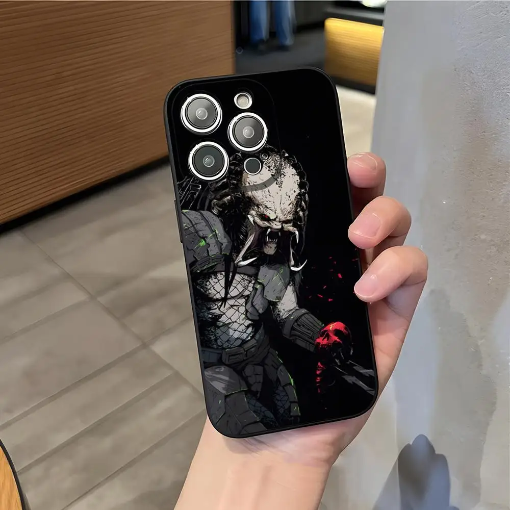 Фото Чехол для телефона «Предатор» для iPhone 17 Air 16 E Pro Max 15 14 13 Mini 12 Pro 11 XS Max 7 8 Plus, черный, мягкий. №4