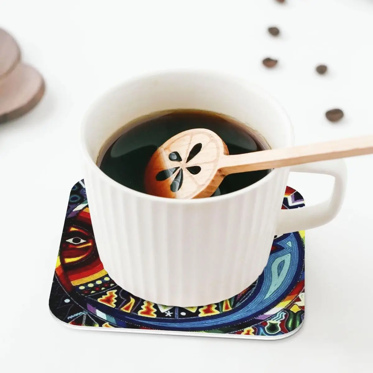 Подставки Moon Sun Huichol кожаные подставки Нескользящие изоляционные кофейные