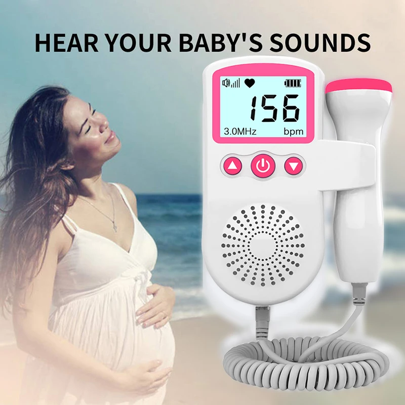 Portable Monitor Fetal Doppler Detector Household Sonar Ultrasound Fetus For Pregnant 3MHz No Radiation | Красота и здоровье