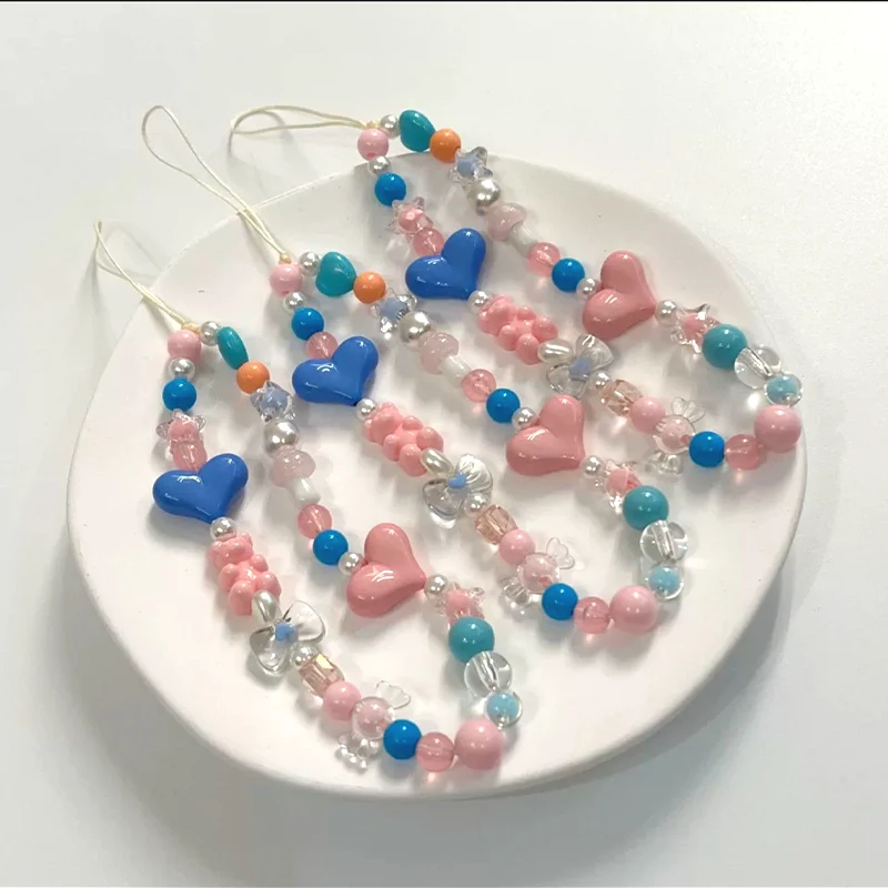 Candy Care Bear Key Chain Ladies Fashion Cute Romantic Vintage Cool Keychain Charm Korea 90s Aesthetic Bag Phone Chain Gift New