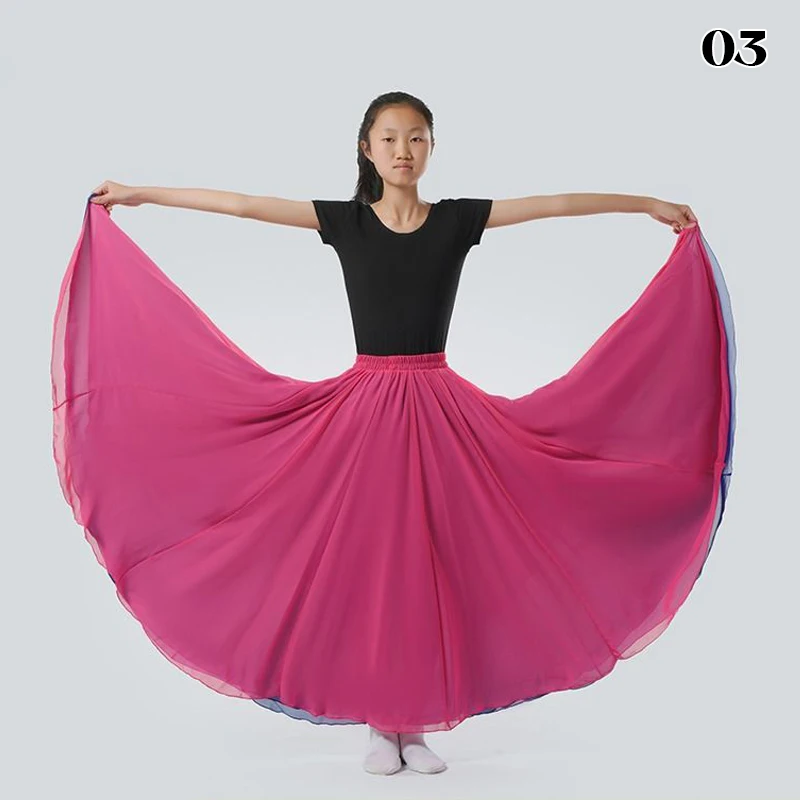 Детские классические танцевальные юбки для девочек струящаяся шифоновая