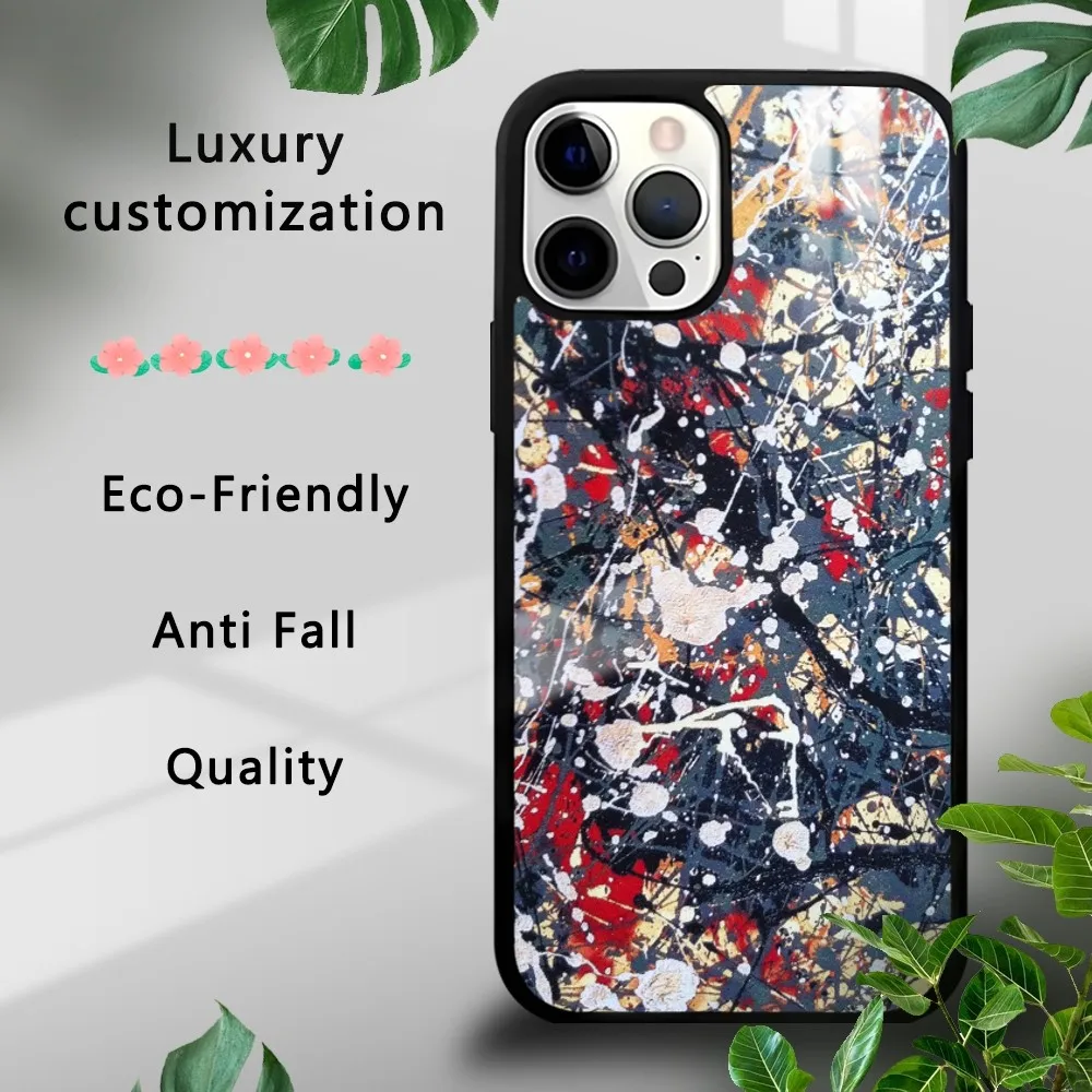 Чехол для телефона Pollock Clutter J-Jackson Art iPhone 16 15 14 13 12 11 Pro Xs Max Mini Plus Celulares Hard Funda