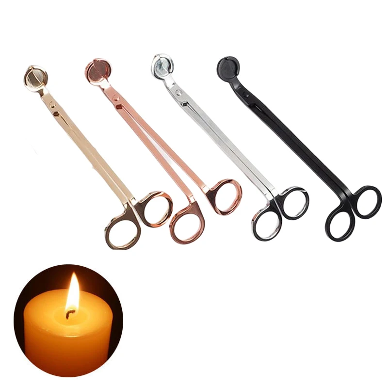 18cm Candle Wick Trimmer Stainless Steel Candle Scissors Trim Wick Cutter Snuffer Round Head Candle Core Shears Handmade Tools