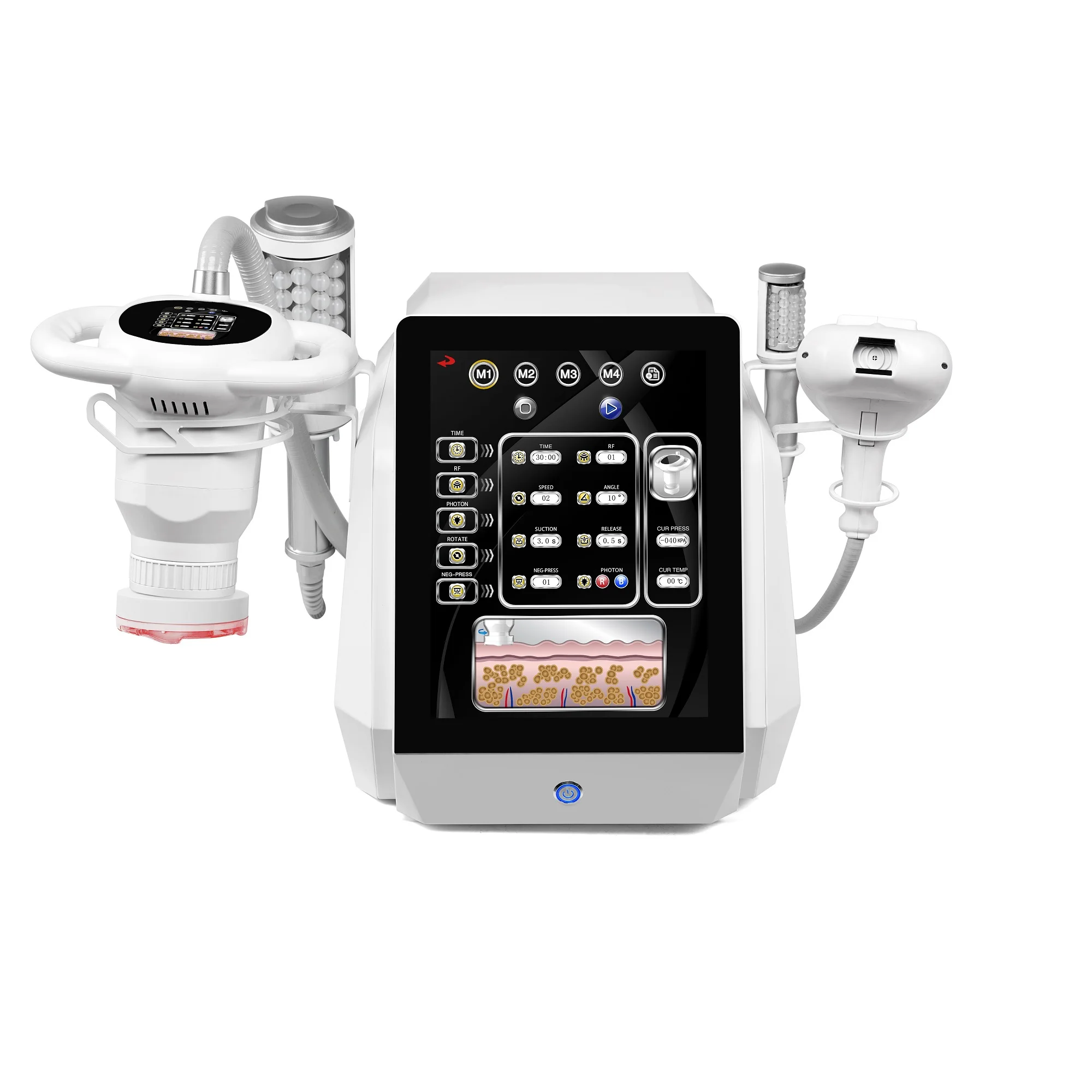 

Портативный вакуумный ролик для похудения тела RF, нагревающий кожу матка, подтягивающий ролик с внутренним шариком, массажное косметическое оборудование