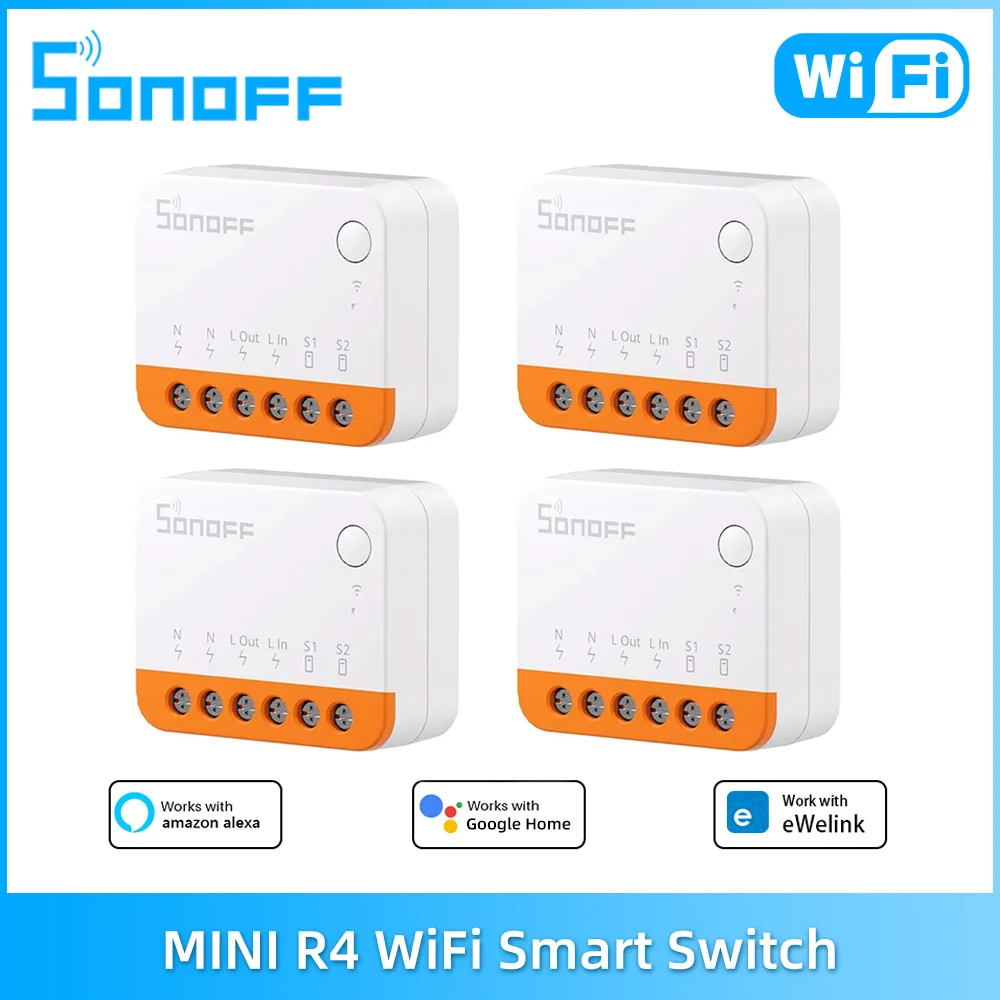 

SONOFF MINI R4 Wifi Switch Mini Extreme Smart Home Module Wi-Fi Relay Voice Remote Control Alexa Google Home Alice