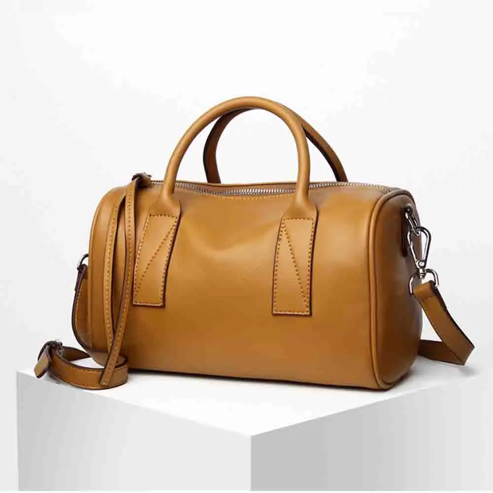 

Motingsome 2023 Winter Retro Women Boston Bag Natural Leather Soft Luxury Cowhide Pillow Handbag Ladies Crossbody Shoulder Tote