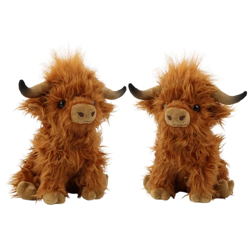 

5Pcs 29cm Kawaii Simulation Highland Cow Animal Plush Doll Soft Stuffed Highland Cow Plush Toy Plushie Gift for Kids Boys Girls
