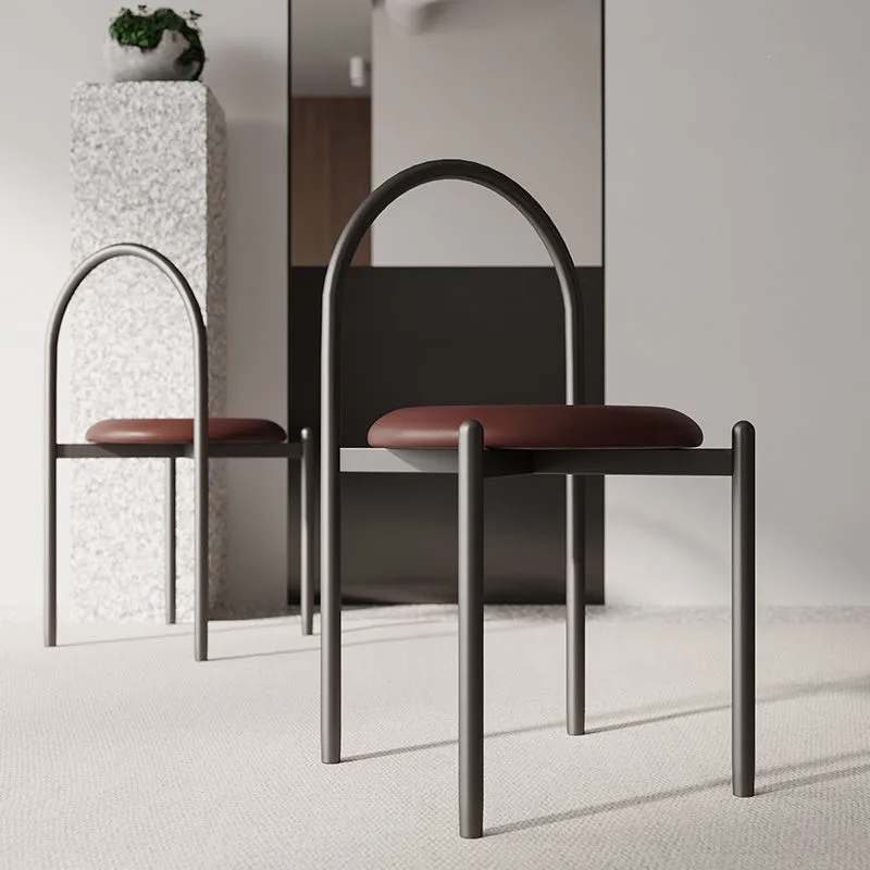 Scandinavian Creative Coffee Leisure Chair Stainless Steel Backrest Chair Stool