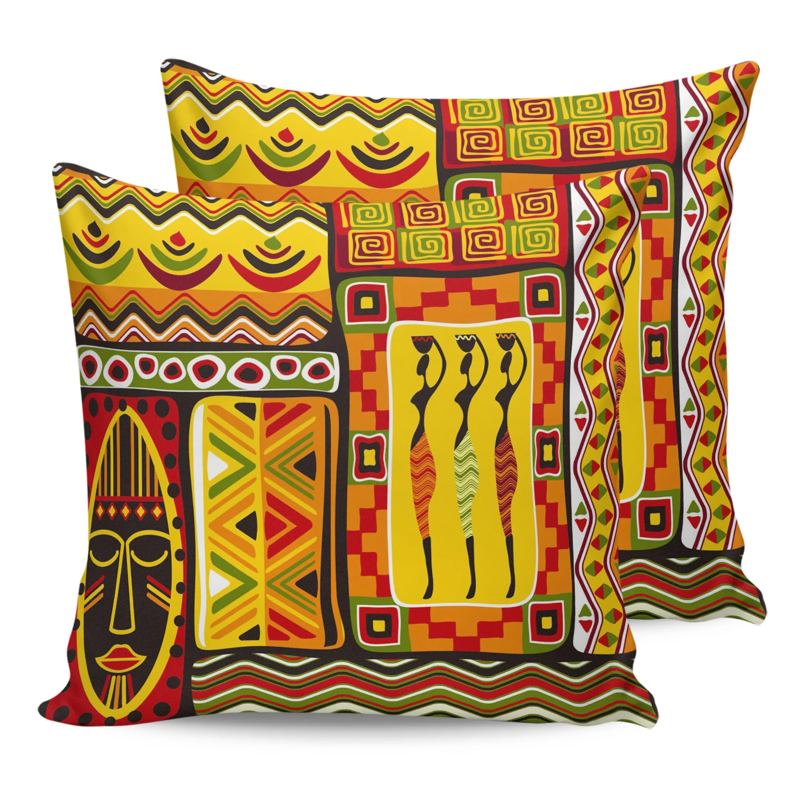 

2PC Pillowcase African Women Geometric Shapes Sofa Cushion Cover Bed Dakimakura Pillow Cover House Home Decorative Pillow Cases