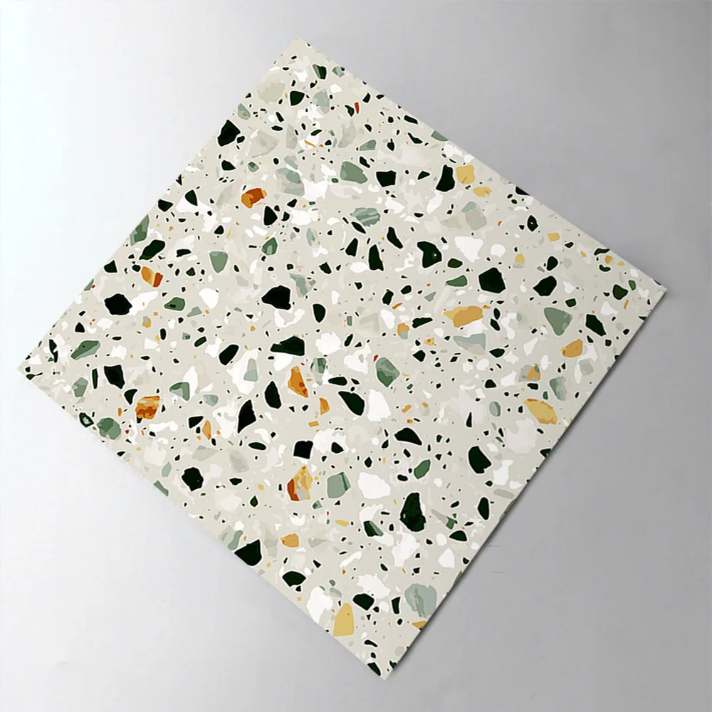 

4PCS Terrazzo Floor Sticker Self-adhesive Thickened Tile Stickers Marble Non-slip Film Wall Stickers Kitchen Bathroom Decoration