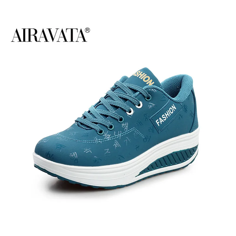 Women Shake Shoes Fashion Platform Wedge Heels Sneakers Height Increasing Famale Casual Shoes