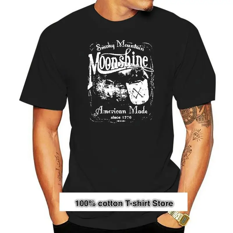 

Camiseta de algodón para hombre, camisa de montaña ahumada, Moonshine, whisky, a la moda