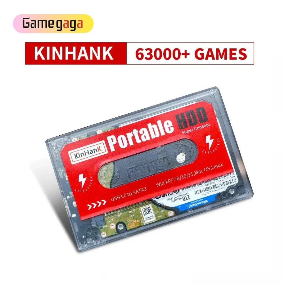 2T HDD Портативная внешняя игровая карта Drive Super Console для ноутбука/блока ПК с 63000+ игр