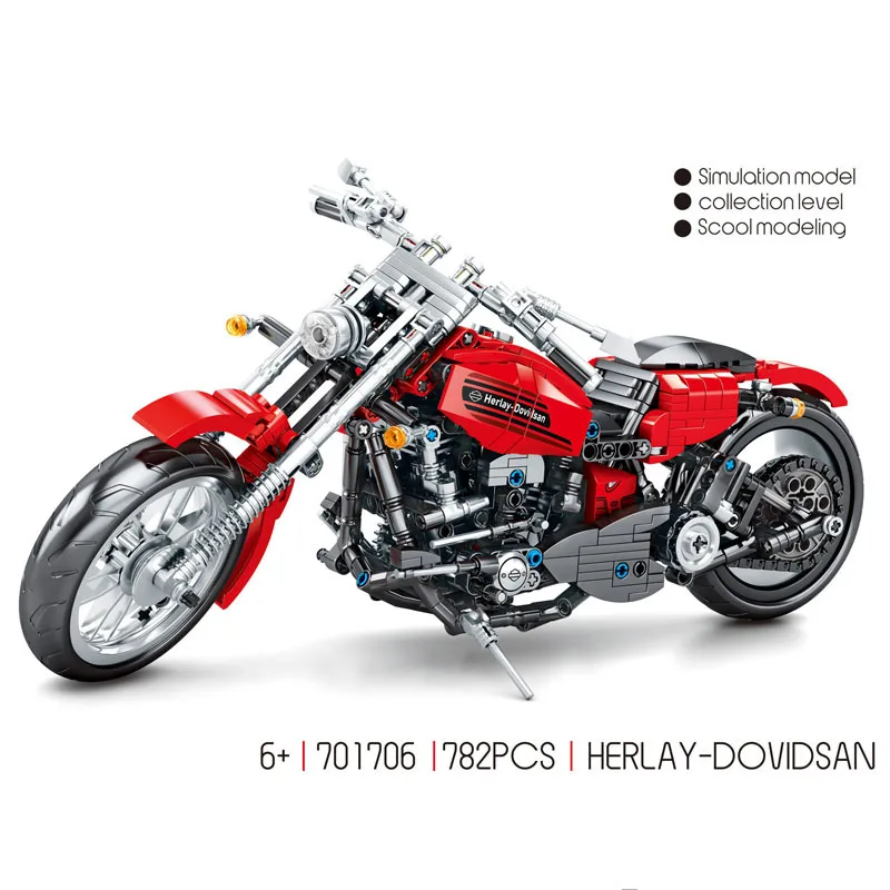 

702pcs Technic Motorcycle Compatible MOTO off load Car Creator Expert Building Blocks City Toys For Children Boys Classic Bricks
