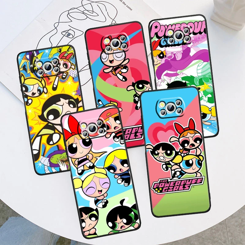 Чехол Для Телефона Powerpuffs Girls Design Xiaomi Mi Poco X5 X4 X3 M5 M4 M3 F5 F4 F3 F2 C40 Pro Gt Nfc Матовый Черный