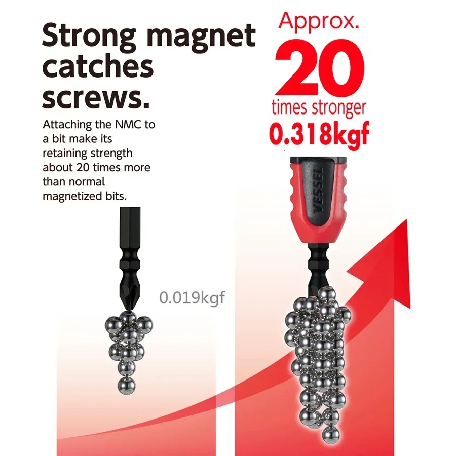 VESSEL 1/2 шт. отвертка магнитный держатель винта кольцо бит привода силовые биты