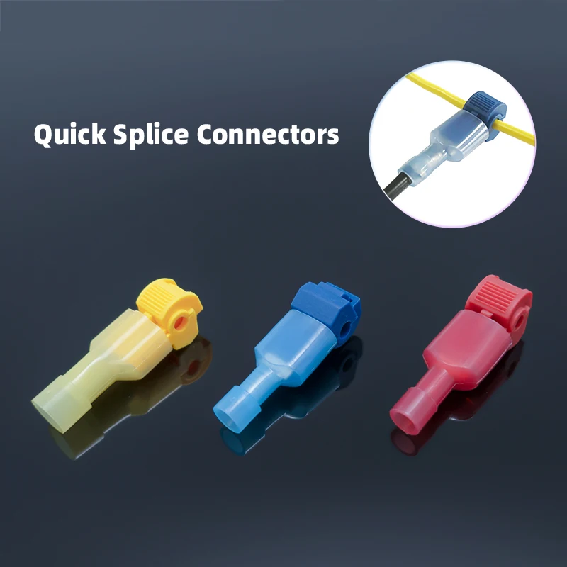 

Quick Splice Connectors Nylon Fully Insulated Male Disconnectors Wire Clip Snap Splice Lock Terminal T-Tap Crimp Cable Splicing