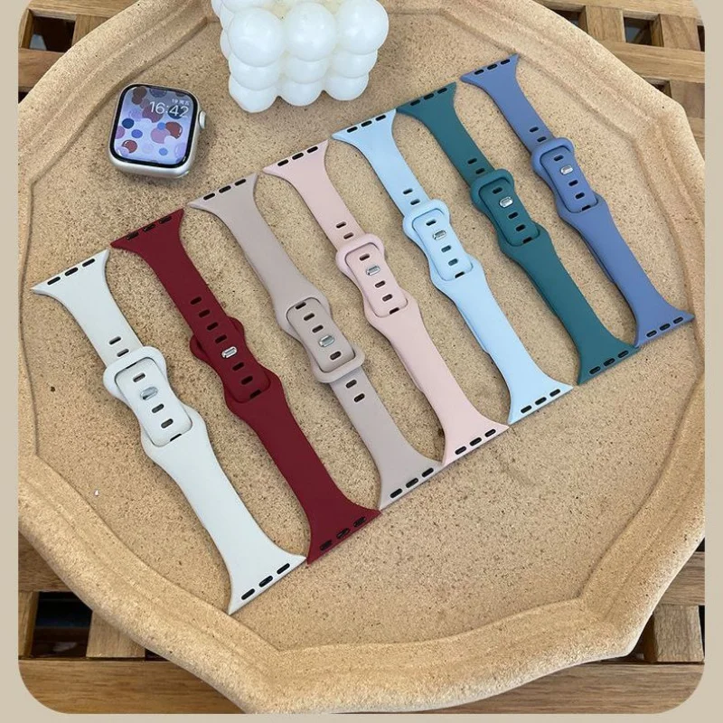 Силиконовая соломинка для Apple Watch Band 45 мм 44 46 40 49 38 42 браслет корреа