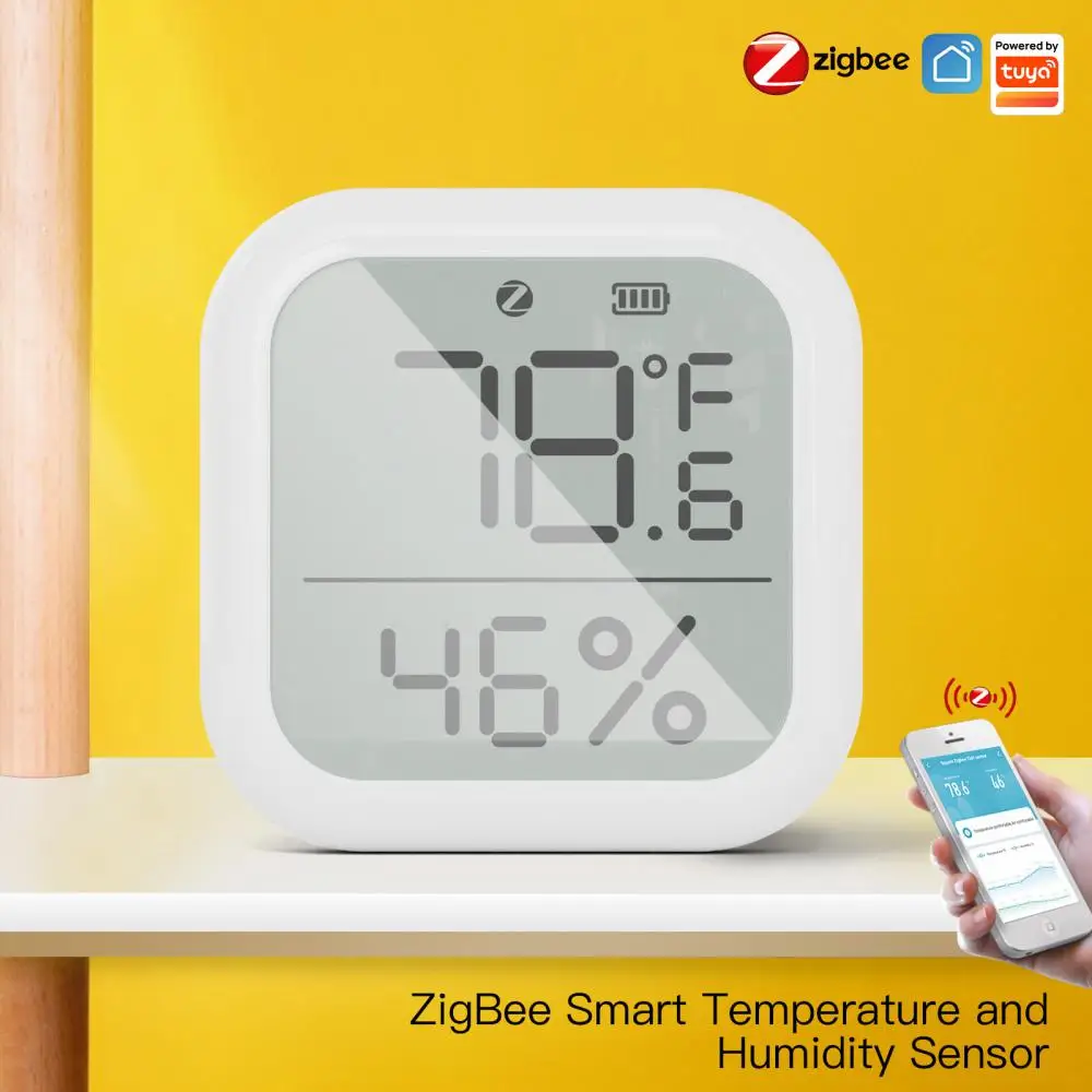 

Tuya ZigBee Smart Temperature And Humidity Sensor LCD Display App Remote Control Indoor Hygrometer Thermometer Detector