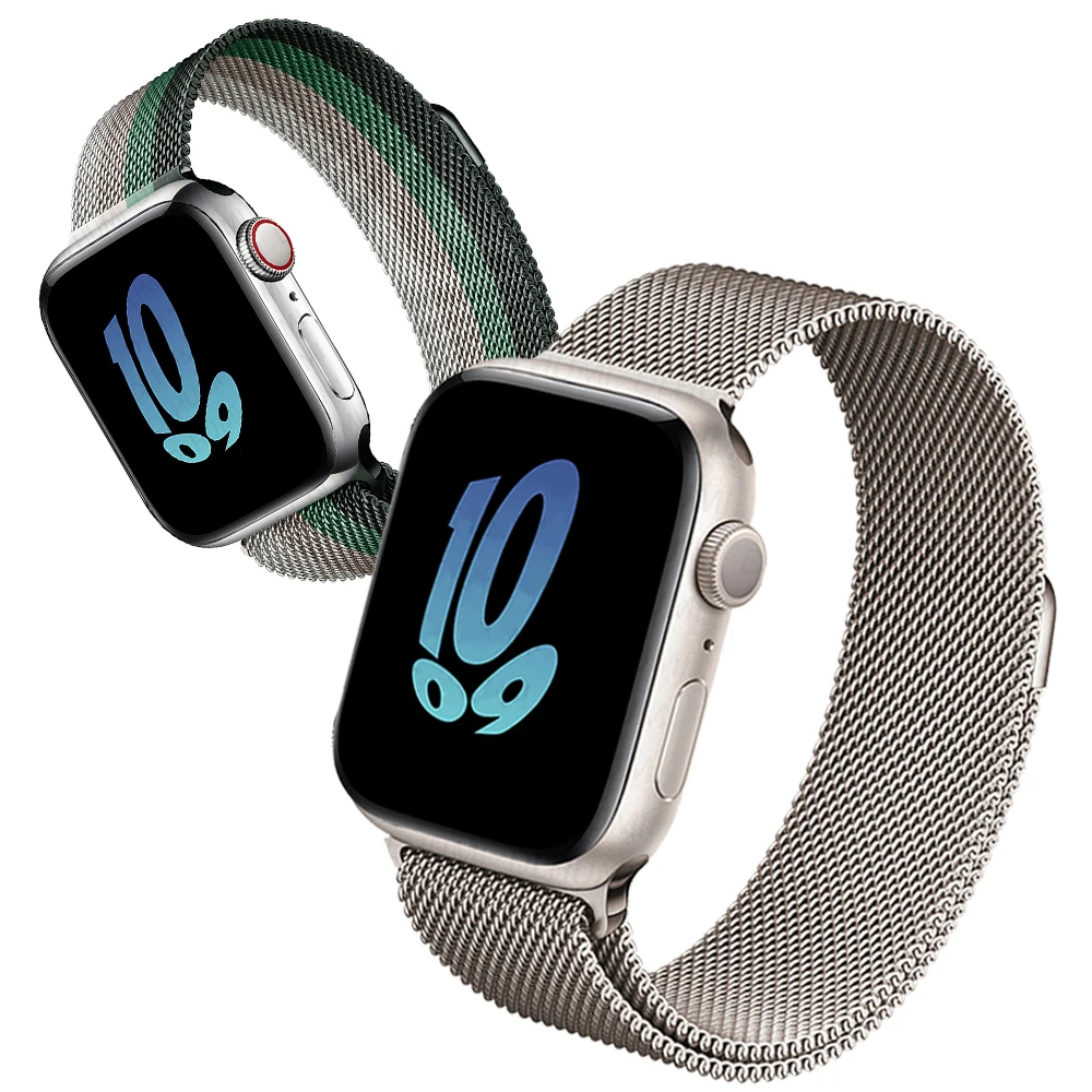 

Milanese Loop Strap For Apple watch Band 44mm 40mm 45mm 41mm 49mm 42mm 38mm 45 44 mm bracelet iWatch series 8 7 5 3 6 se Ultra