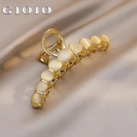2022 new elegant opal gold grip back of the head fixed hair shark clip headdress girls fashion hairpin accessories for woman