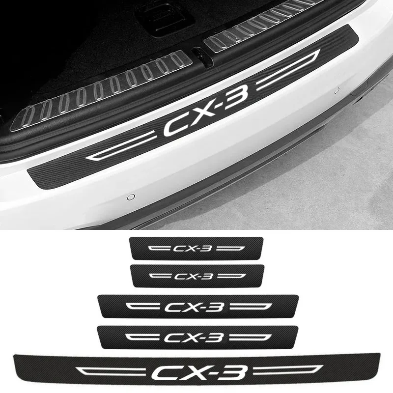 

5PCS for Mazda CX3 CX-3 CX5 Logo 2015 2016 2017 2018 2019 2020 2021 Car Door Sill Threshold Protective Rear Trunk Bumper Sticker