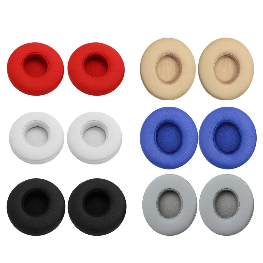 

2pcs Replacement Earmuff Earpad Memory Foam Sponge Artificial Protein Leather for Beats Solo 2/3 Wireless Headset Multicolor