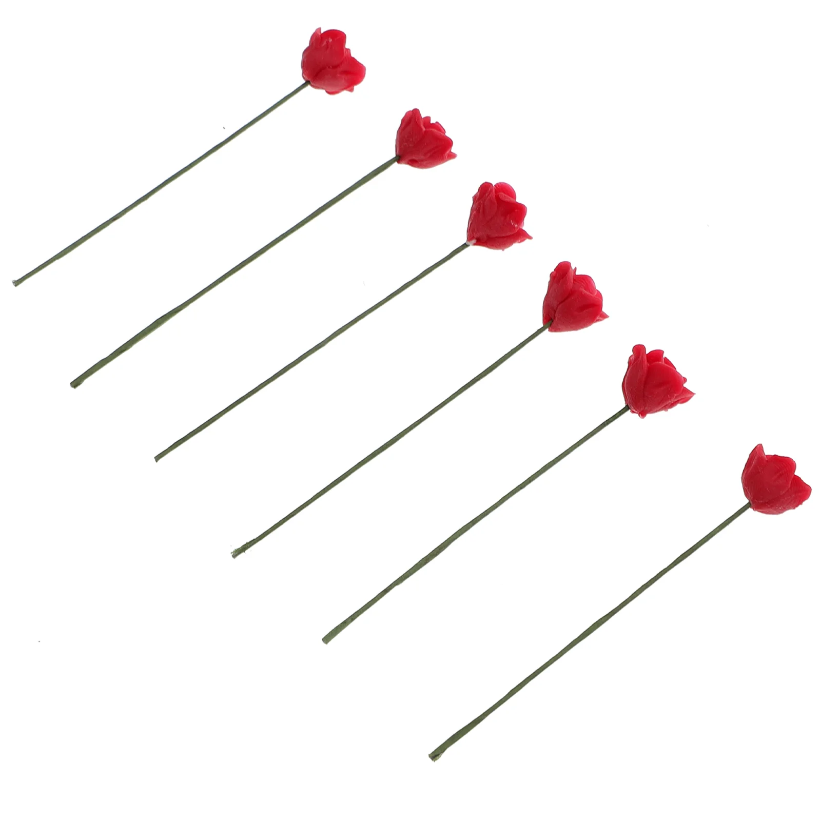 

Искусственные красные розы 6 шт., искусственные розы, миниатюрные садовые фигурки, домашний декор, Мини Искусственные красные розы