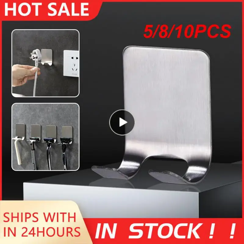 

5/8/10PCS Stainless Steel Shaver Storage Shelf Rack Accessories Organization Stand Organizer Hanger Hooks Storage Hook