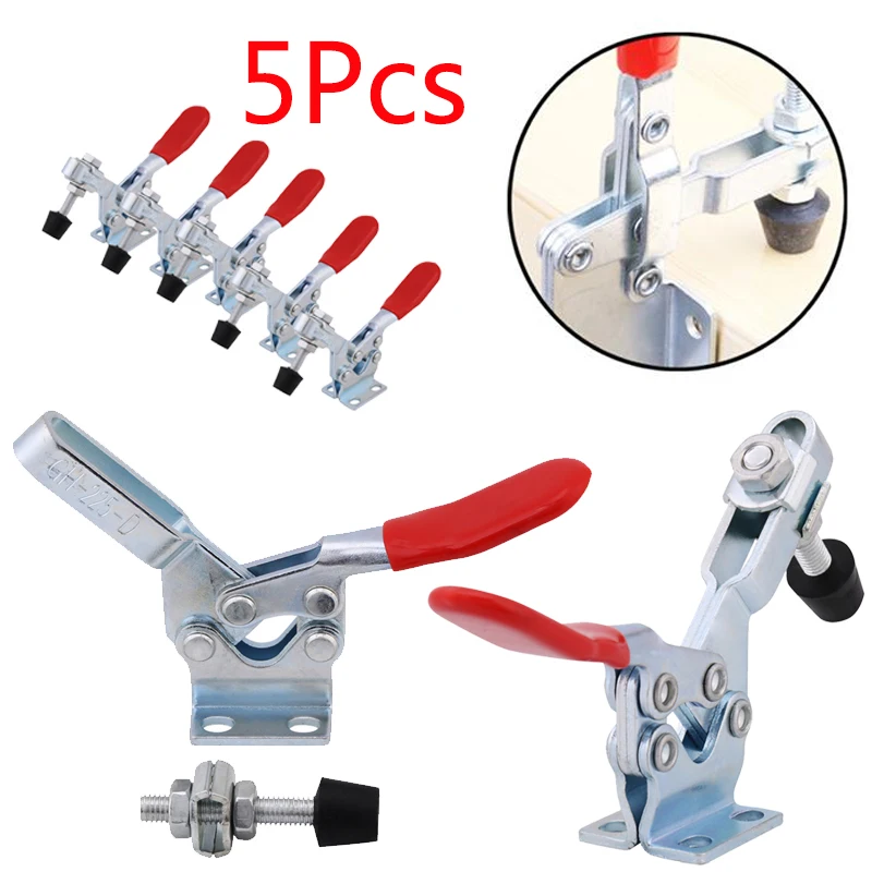 

5pcs GH-225-D Toggle Clamp Quick Release Tool Horizontal 227Kg Holding Capacity Fixture Clamps