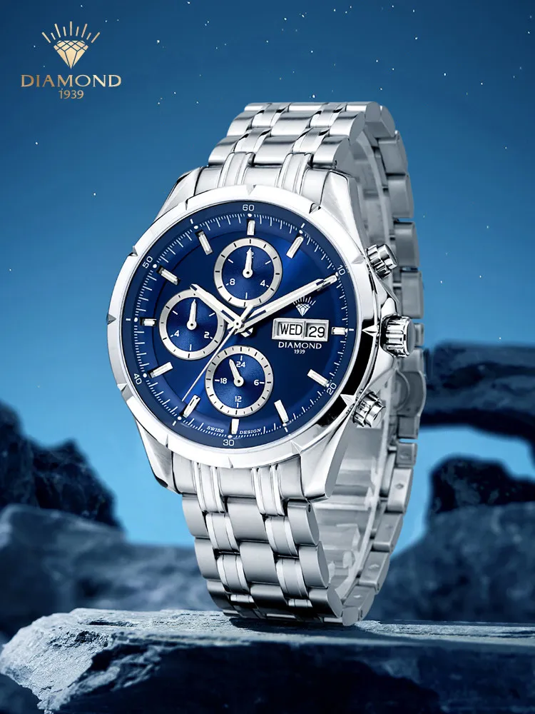 Фото Мужские автоматические механические часы Shanghai Watch Diamond Brand P602: модные, спортивные, многофункциональные, оригинальные, для мужчин №2