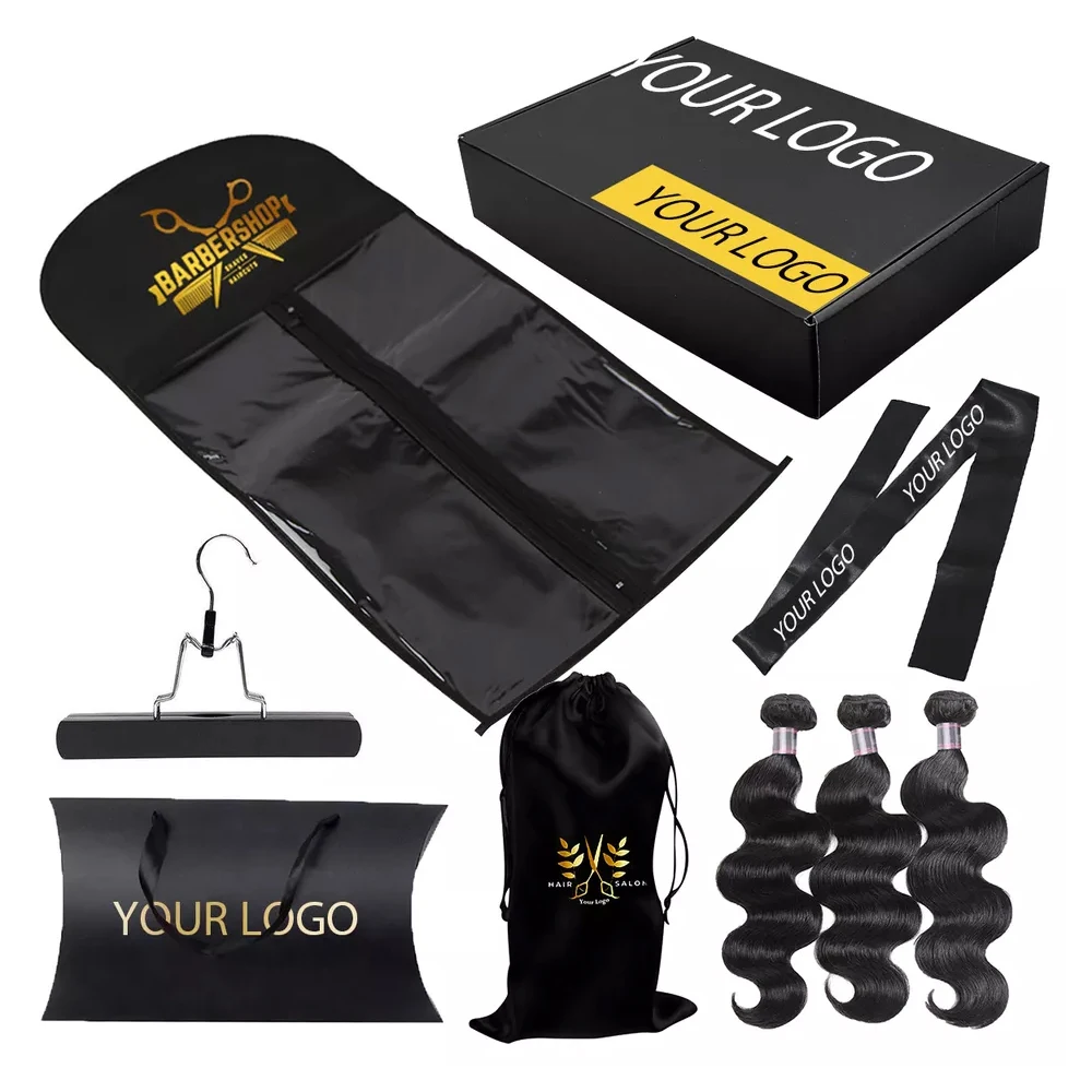 

Custom Print Logo Silk Wrapper Bonnet Wig Storage Bag Wide Satin Headband Belt Adjustable Velvet Elastic Melting Band