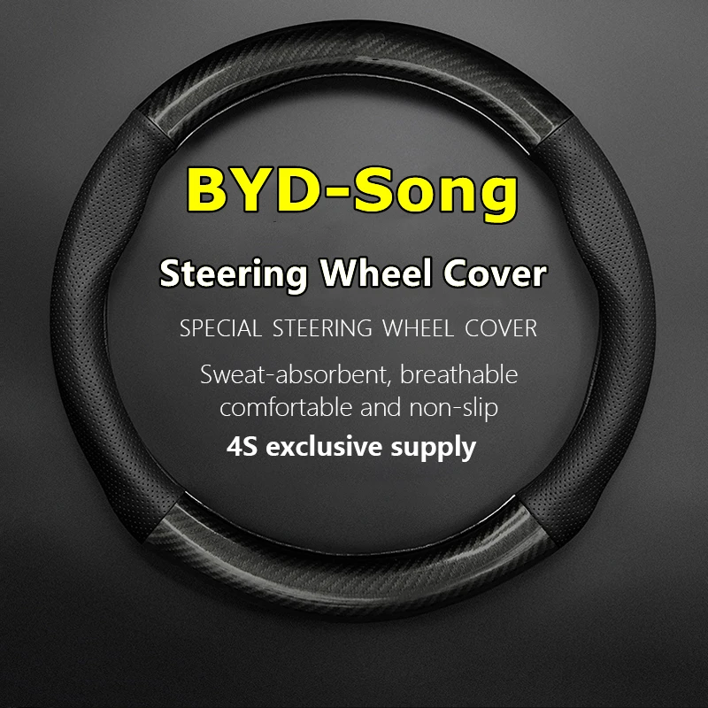 

Fiber Leather For BYD SONG Steering Wheel Cover Leather Carbon Fit SONG 1.5TI 1.5TID 2.0TID 2016 2017 2018 2019 2020 2021