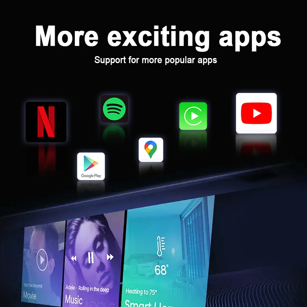 Андроид Авто Беспроводной КарПлей Ai Бокс Нетфликс 10.0 Система UX999MAX Qualcomm 8Core 4-64G Для Ford Kia Hyundai Audi Benz VW Mazda на.