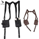 Военная Тактическая кобура для пистолета из натуральной из искусственной кожи, кобура для пистолета из чистой воловьей кожи для выполнения задач, регулируемая Подмышечная кобура