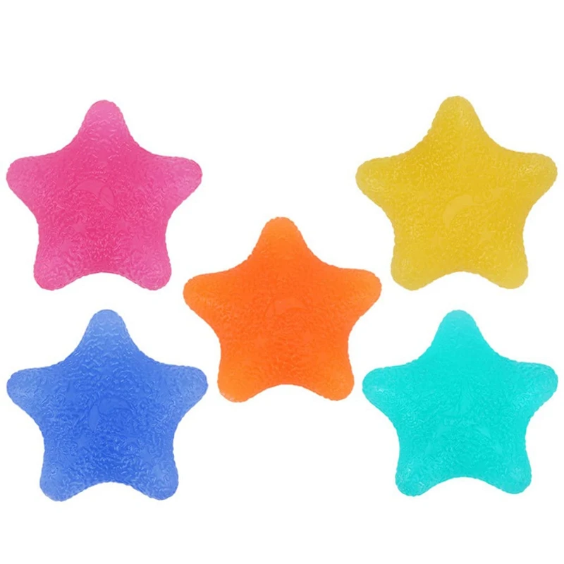 

5 Pcs Hand Grip Strengther Star Shape Grip Finger Stress Relief Trainer Exerciser Fitness Massage Therapy Grip Ball