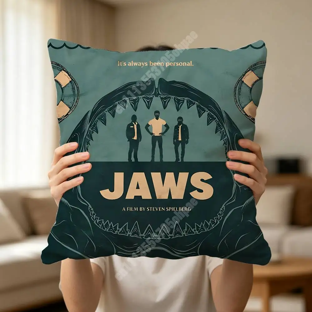 Фото Чехол для подушки J-JAWS 1975 Steven Movie Spielberg, декоративный чехол для дивана, кровати, автомобиля, гостиной, украшение для дома №5